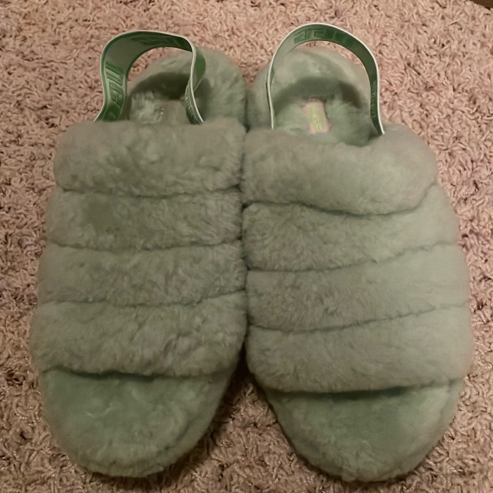 UGG Mint Green Fluff Yeah Slide Slippers
